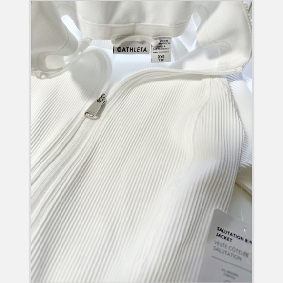 NWT ATHLETA Salutation Ribbed Jacket, White - Picture 4 of 5